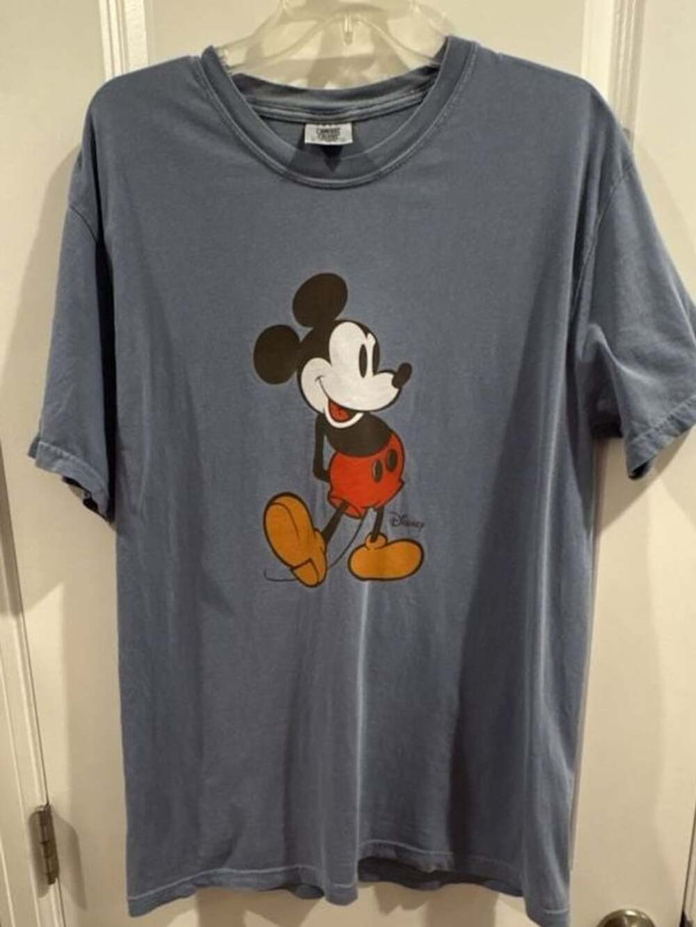 Disney Classic Mickey Mouse Comfort Colors Garment Dye T-Shirt Blue Size Large